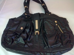 Borsa PQuadro in pelle e tessuto